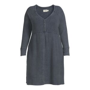 NWT Terra and Sky Waffle Knit Henley Dress